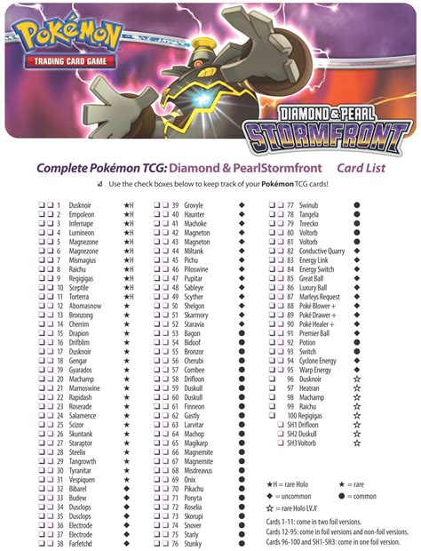 Pokémon Card Collection Checklist